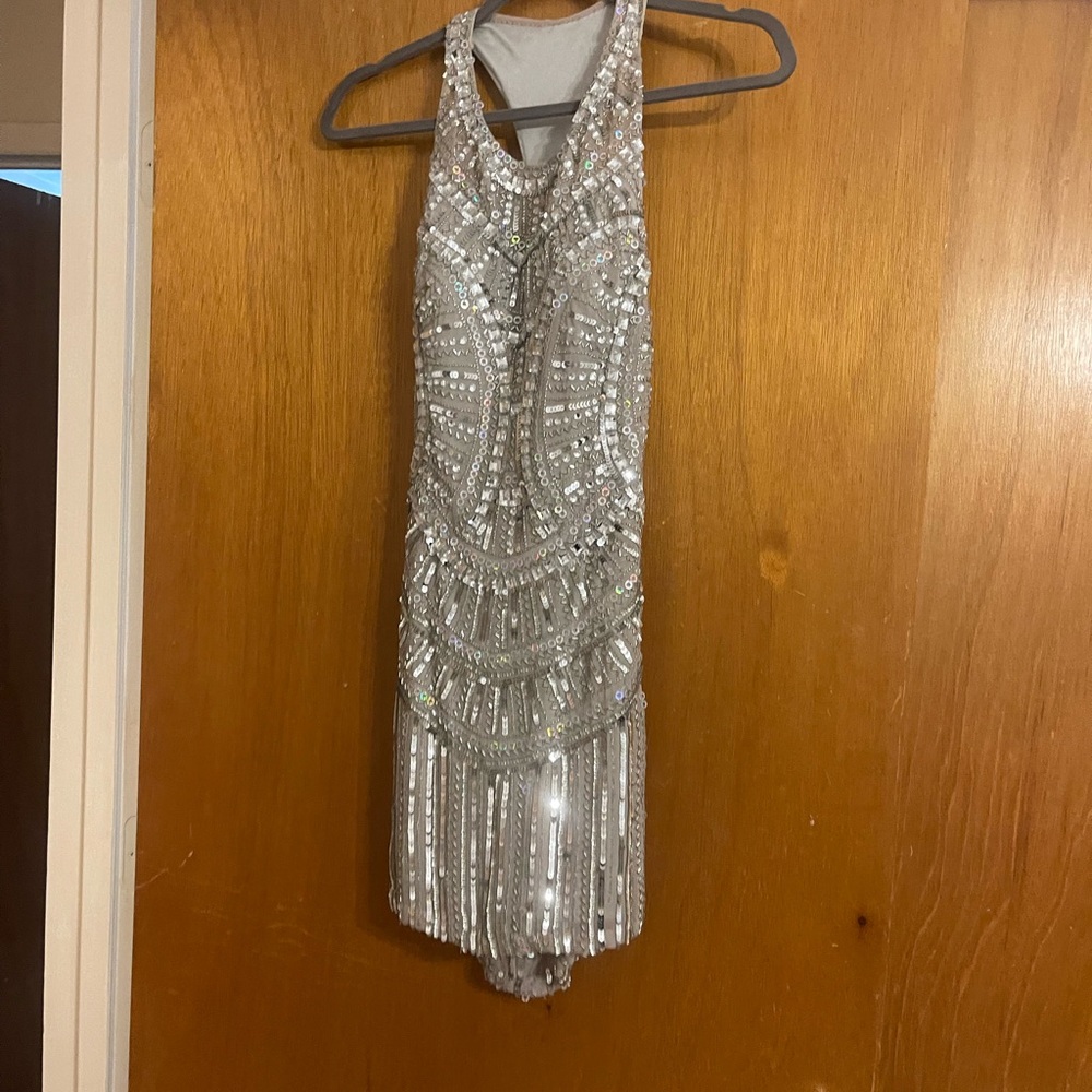 Elegant Silver Sequin Dress
